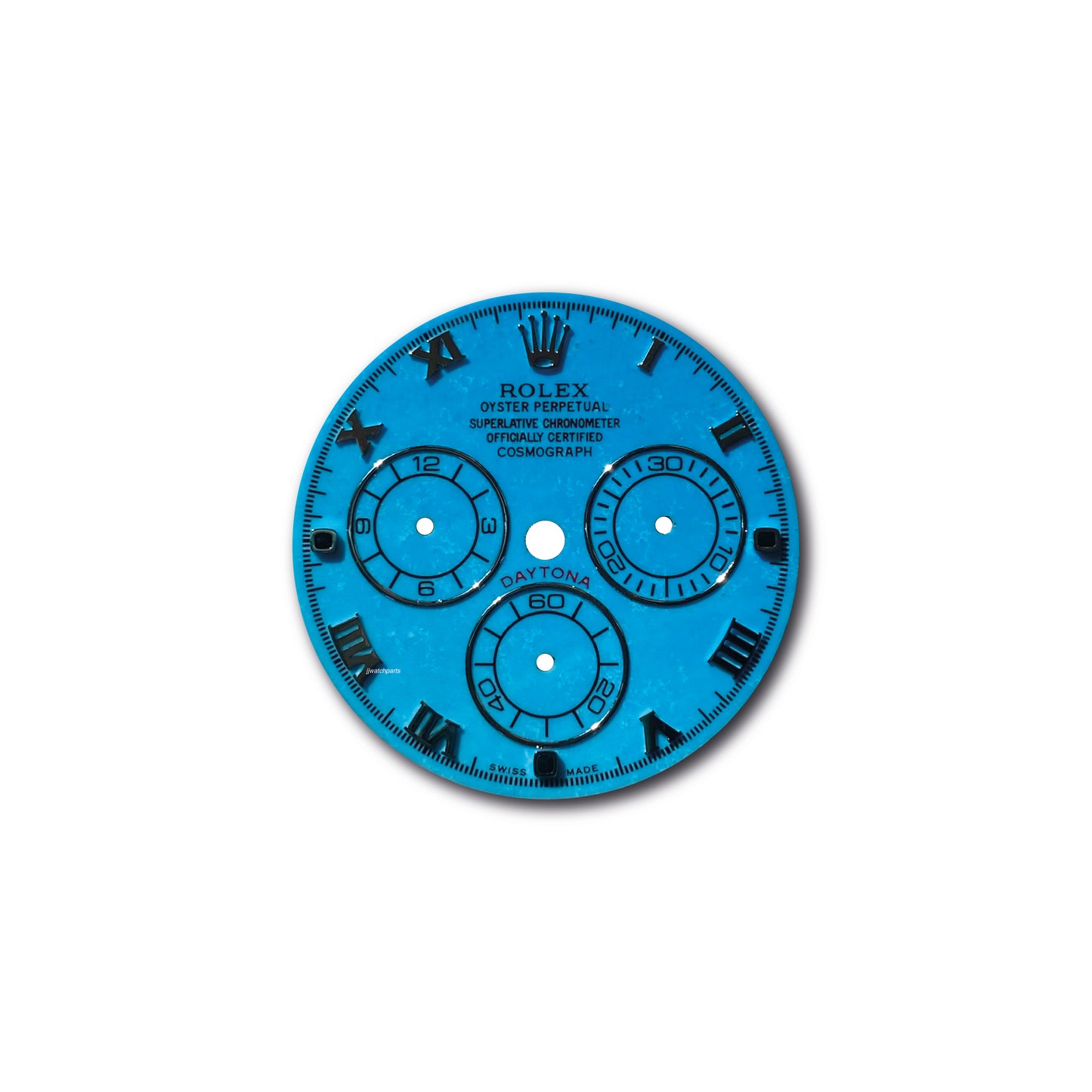 Custom Rolex Daytona 116519 Blue Turquoise Beach Dial Roman Silver 40mm - Cal 4130