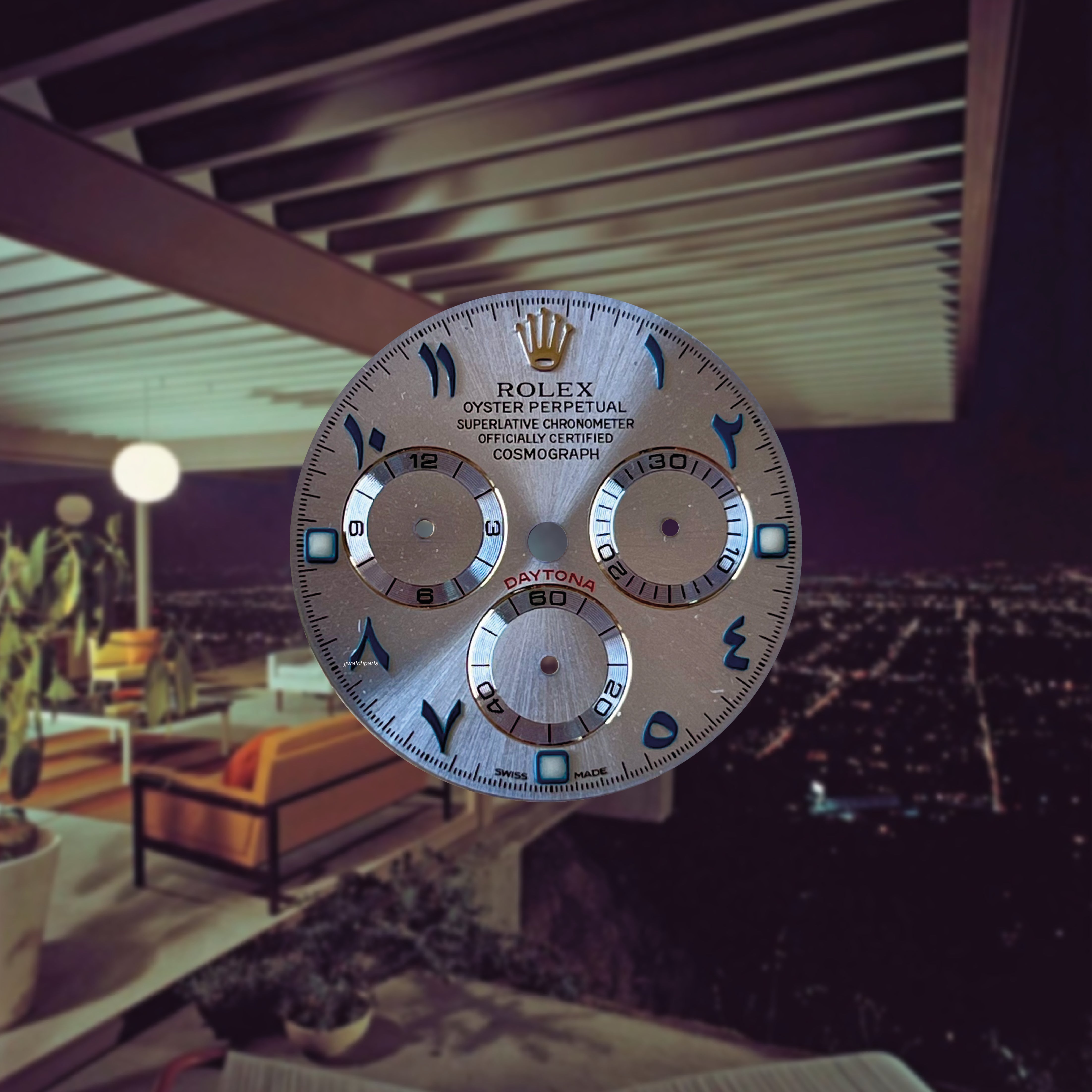 Custom Rolex Daytona 116506 Platinum Ice Blue Sunburst Dial with Arabi ...