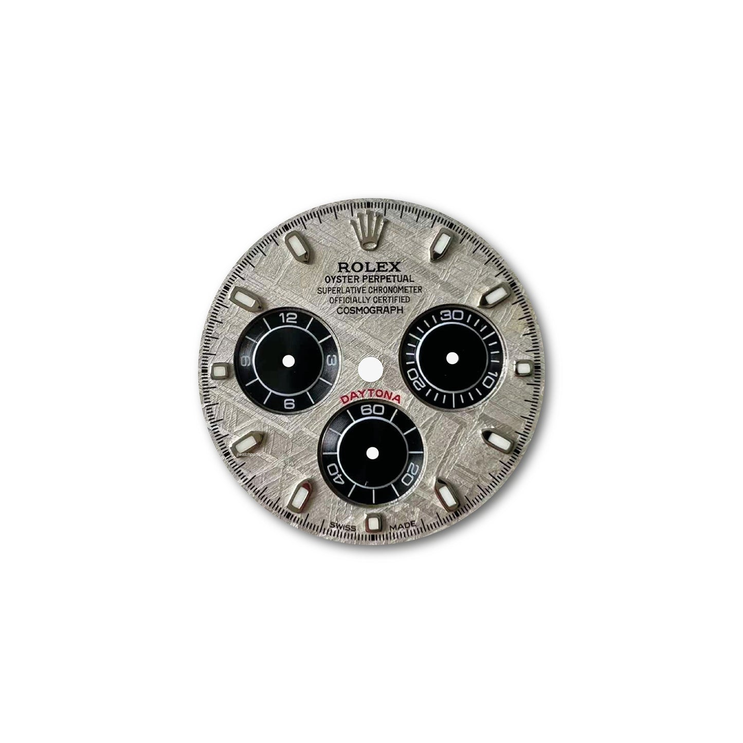 Custom Rolex Daytona 116519 White Gold Meteorite Dial with Black Subdials 40mm - Cal 4130